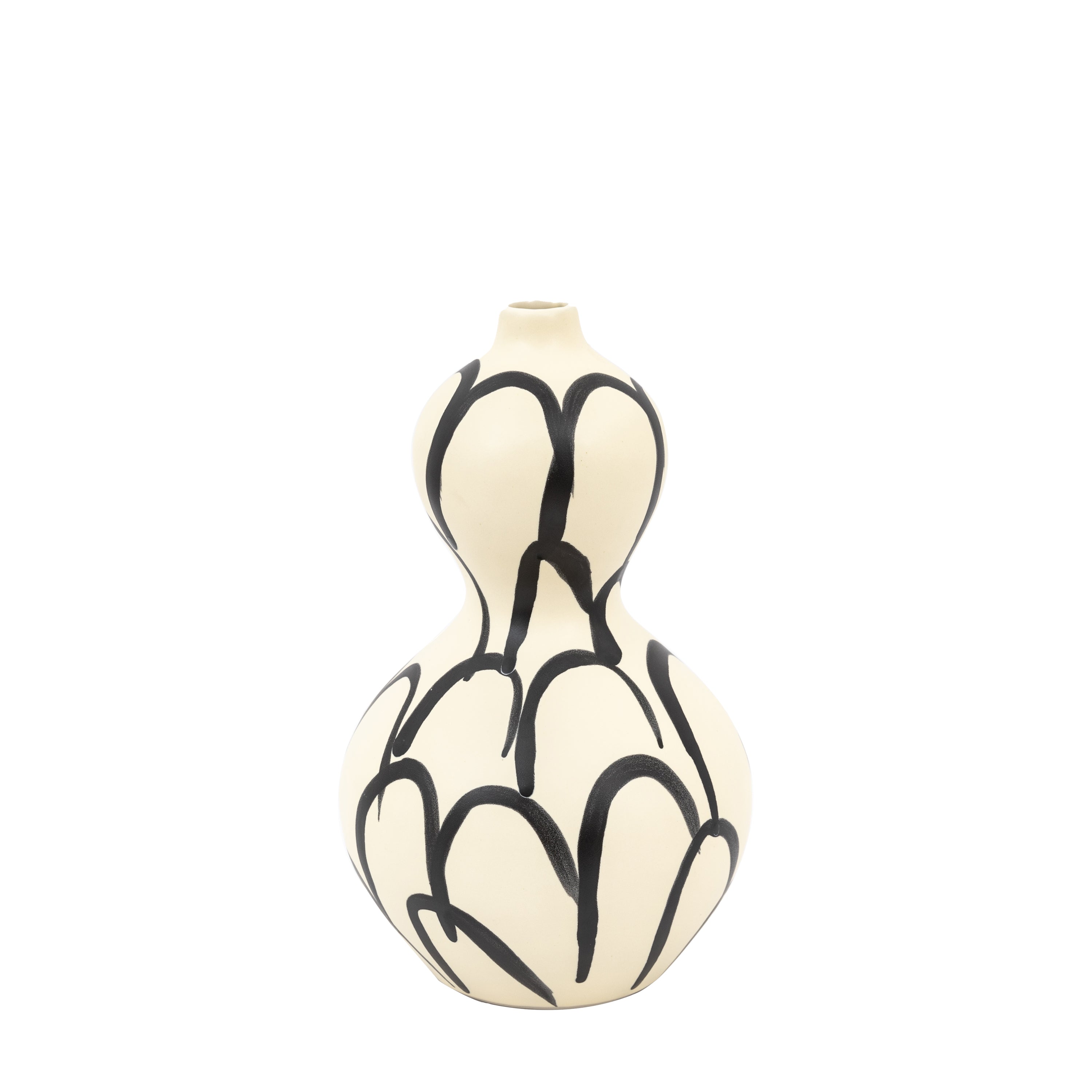 Alloa Hand Painted Monochrome Curved Vase